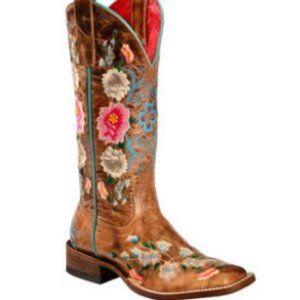 Macie Bean Rose Garden Cowgirl Boots - Square Toe